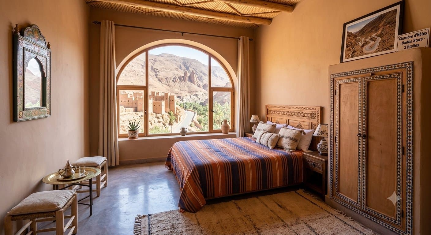 Traditional hotel room in Dades valley
