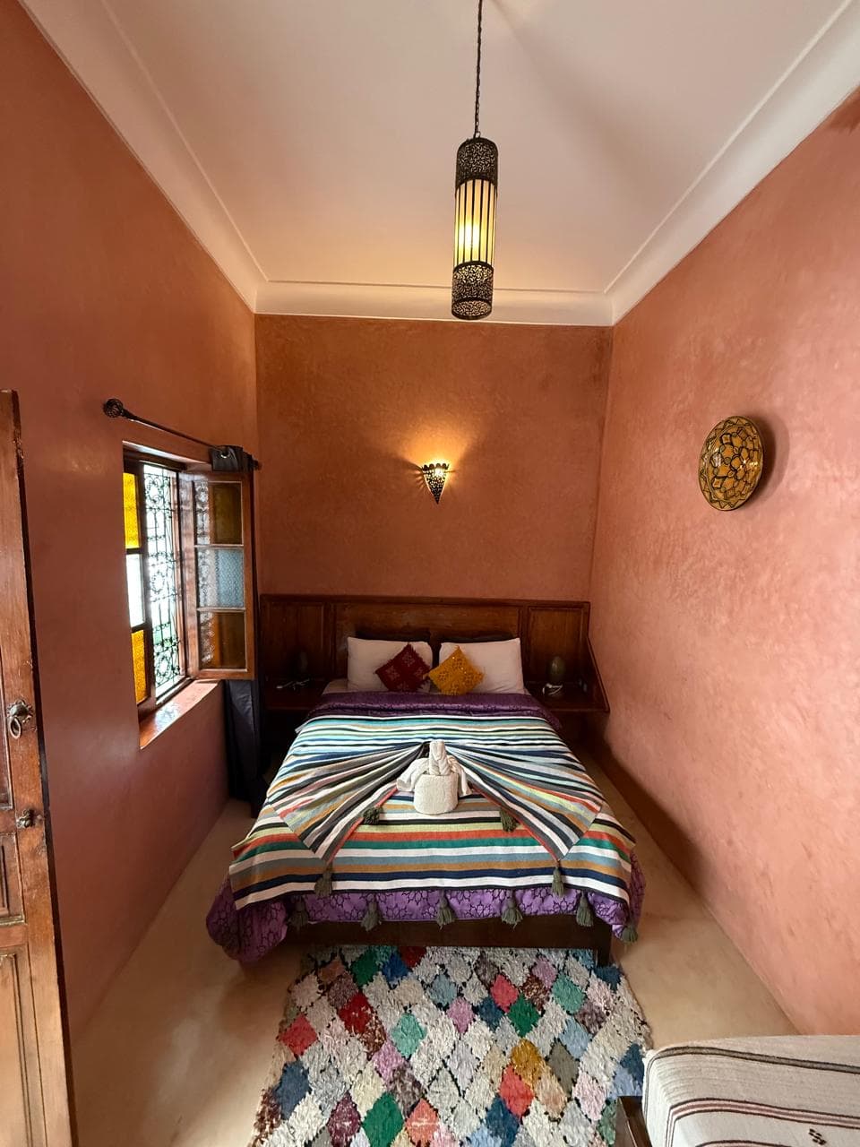 Spacious riad hotel room detail