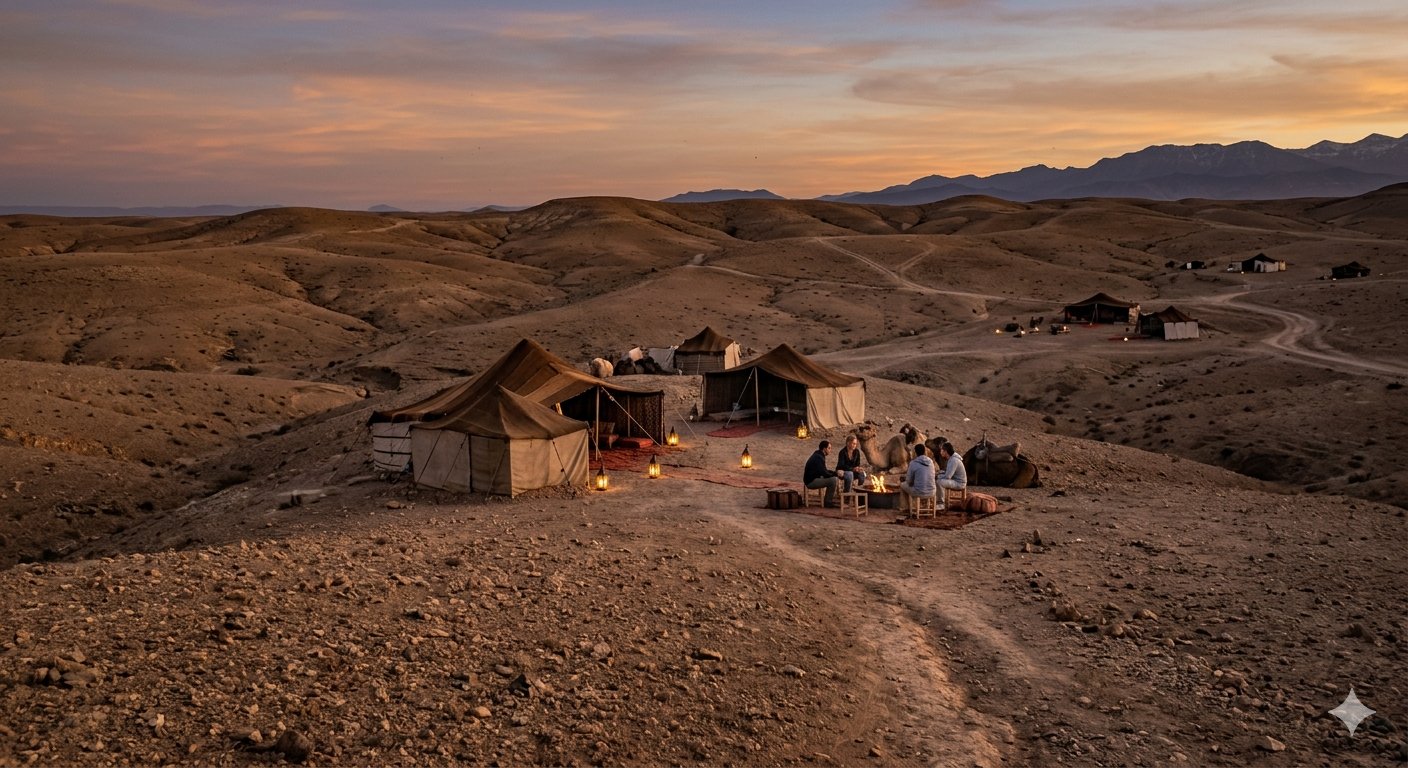 Agafay Desert Marrakech – camel ride, quad biking and desert camp at sunset