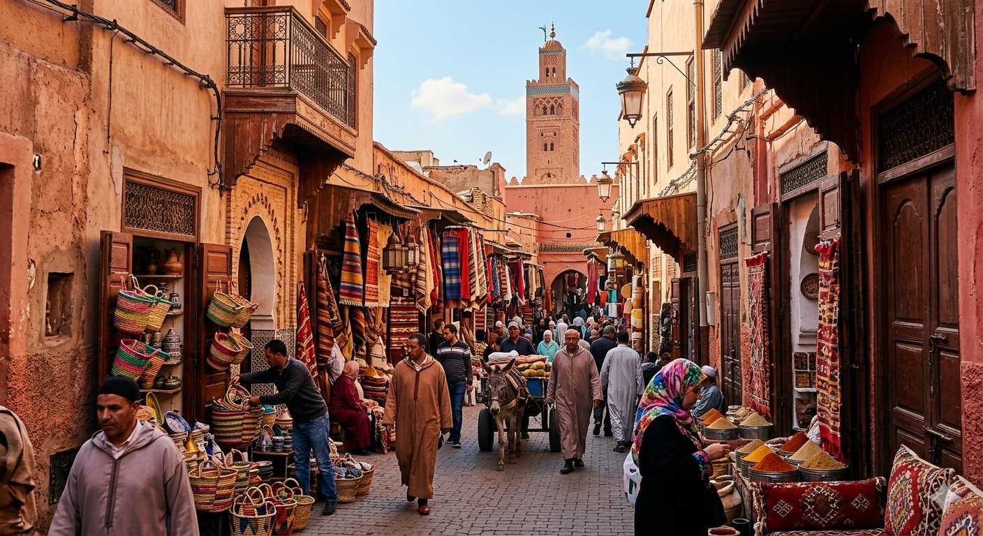 Marrakech Medina – souks, spices and Koutoubia Mosque in the red city